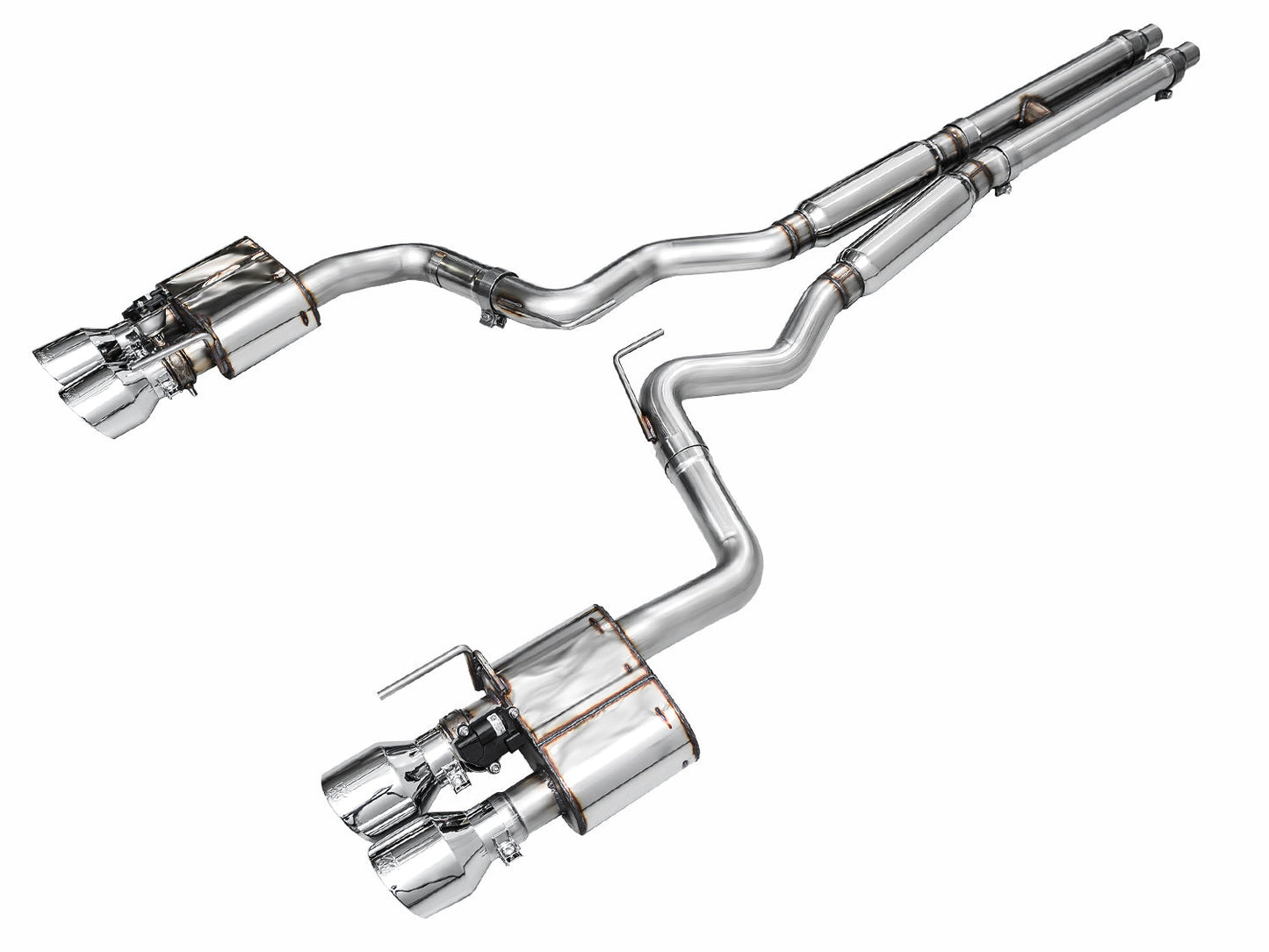 AWE SwitchPath™ Exhaust for S650 Ford Mustang GT Fastback - Quad Chrome Silver Tips
