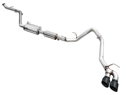 AWE 0FG Exhaust for 4th Gen Toyota Tacoma - Dual Diamond Black Tips