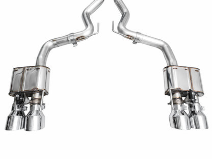 AWE SwitchPath™ Exhaust for S650 Ford Mustang GT Fastback - Quad Chrome Silver Tips