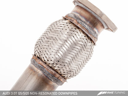 AWE Non-Resonated Downpipes for Audi 8R Q5 / SQ5 3.0T