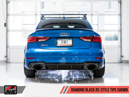 AWE Tuning 17-20 Audi RS3 8V Track Edition Exhaust - Diamond Black Tips RS-Style Tips