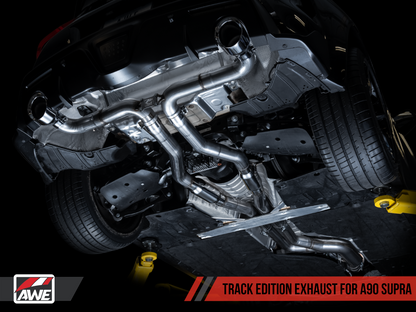 AWE Track Edition Exhaust for A90 Supra - 5" Diamond Black Tips