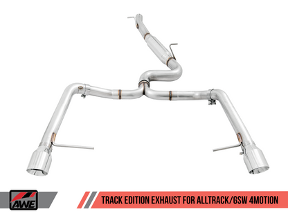 AWE Track Edition Exhaust for VW Golf Alltrack / Sportwagen 4Motion - Chrome Silver Tips