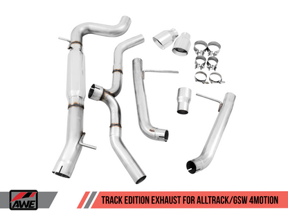 AWE Track Edition Exhaust for VW Golf Alltrack / Sportwagen 4Motion - Chrome Silver Tips