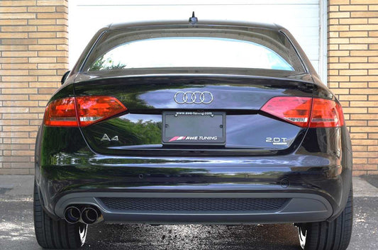AWE Touring Edition Exhaust for B8 A4 2.0T - Single Side, Diamond Black Tips