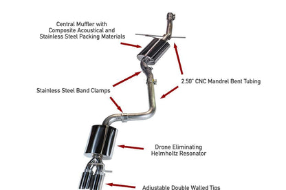 AWE Touring Edition Exhaust for B8 A4 2.0T - Single Side, Polished Silver Tips