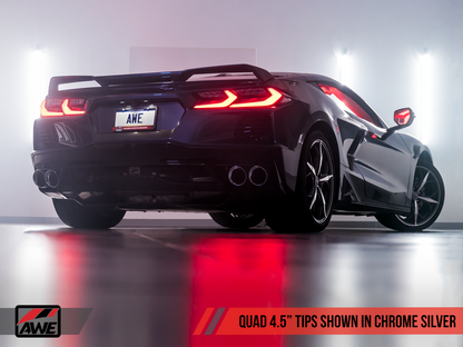 AWE Touring Edition Exhaust for C8 Corvette -- Chrome Silver Tips