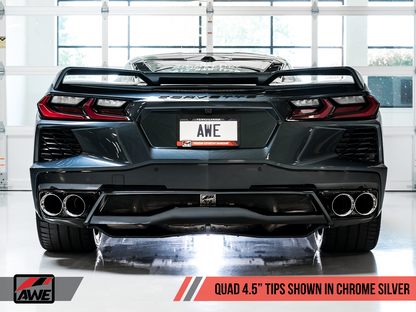 AWE Touring Edition Exhaust for C8 Corvette -- Chrome Silver Tips
