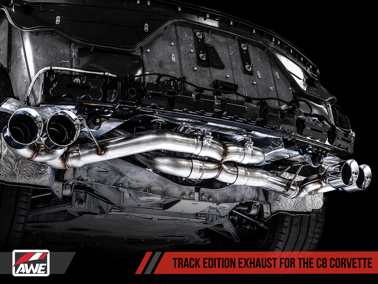 AWE Track Edition Exhaust for C8 Corvette -- Chrome Silver Tips