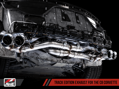 AWE Track Edition Exhaust for C8 Corvette -- Chrome Silver Tips
