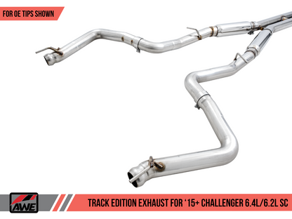 AWE Track Edition Exhaust for 15+ Challenger 6.4 / 6.2 SC - Stock Tips