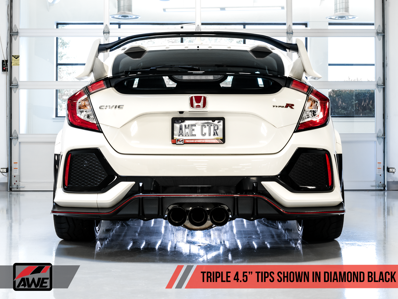 AWE Track Edition Exhaust for FK8 Civic Type R (includes Front Pipe) - Triple Diamond Black Tips