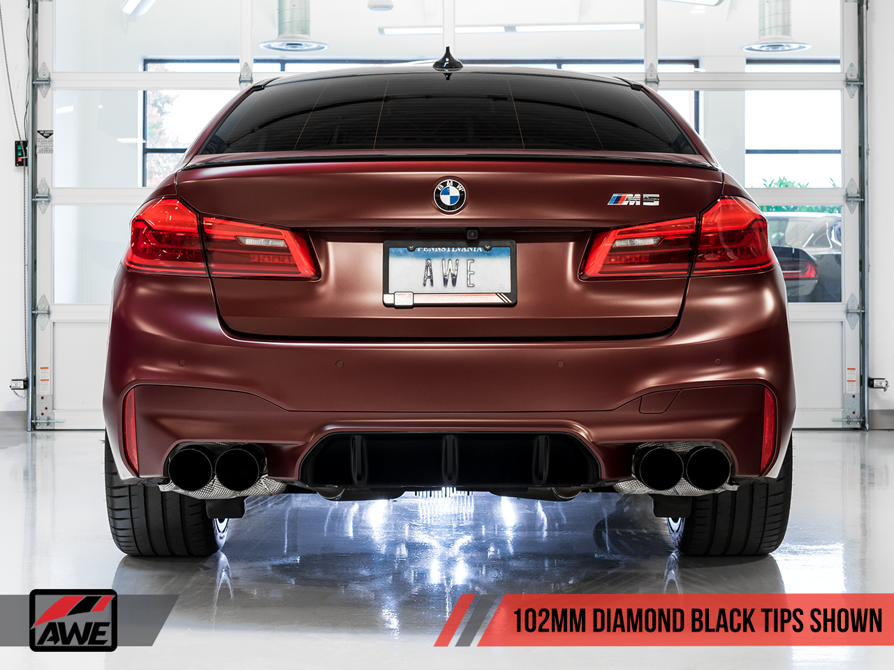AWE Track Edition Axle-Back Exhaust for BMW F90 M5 - Diamond Black Tips