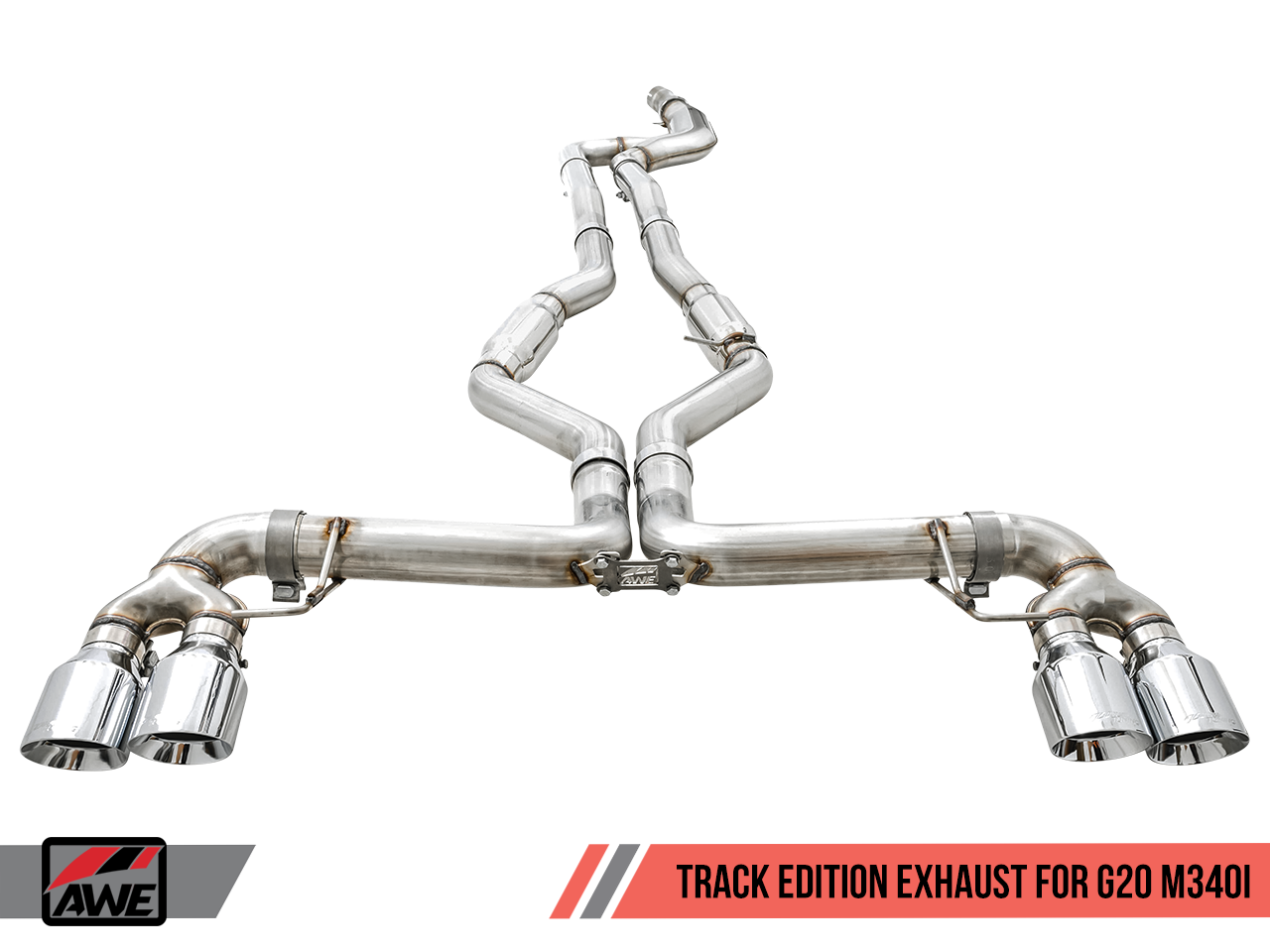 AWE Track Edition Exhaust for G20 M340i - Chrome Silver Tips