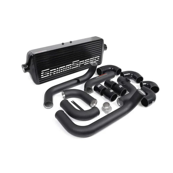 Grimmspeed Front Mount Intercooler Kit Black Coated Black Piping For Subaru 08-14 WRX