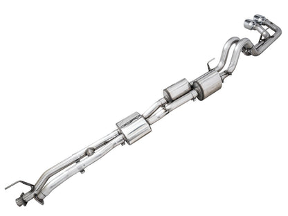 AWE 0FG Exhaust with BashGuard for 3rd Gen Tacoma - Dual Chrome Silver Tips