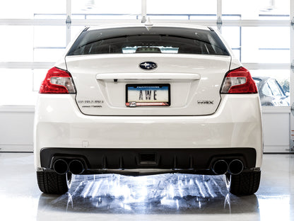 AWE Track Edition Exhaust for VA / GV WRX / STI Sedan - Diamond Black Quad Tips (102mm)