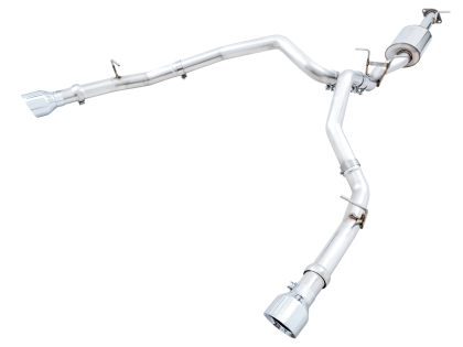 AWE 0FG Dual Rear Exit Catback Exhaust for 5th Gen RAM 1500 5.7L (with bumper cutouts) - Chrome Silver Tips