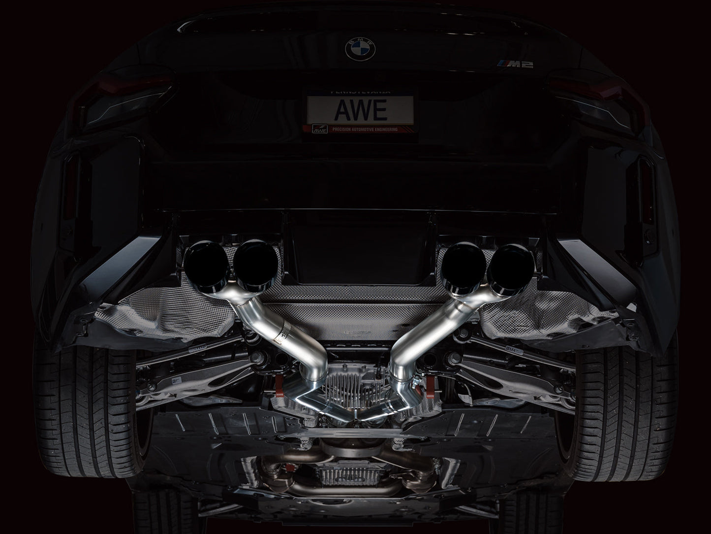 AWE Track Edition Exhaust for BMW G87 M2 - Diamond Black Tips