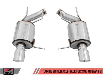 AWE Touring Edition Axle-back Exhaust for the S197 Ford Mustang GT - Chrome Silver Tips