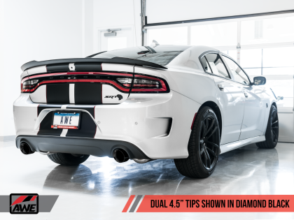 AWE Touring Edition Exhaust for 17+ Charger 5.7 - Non-Resonated - Diamond Black Tips