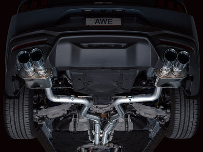 AWE SwitchPath™ Exhaust for S650 Ford Mustang GT Fastback - Quad Chrome Silver Tips
