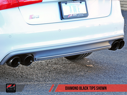 AWE Touring Edition Exhaust for Audi C7 S6 4.0T - Diamond Black Tips