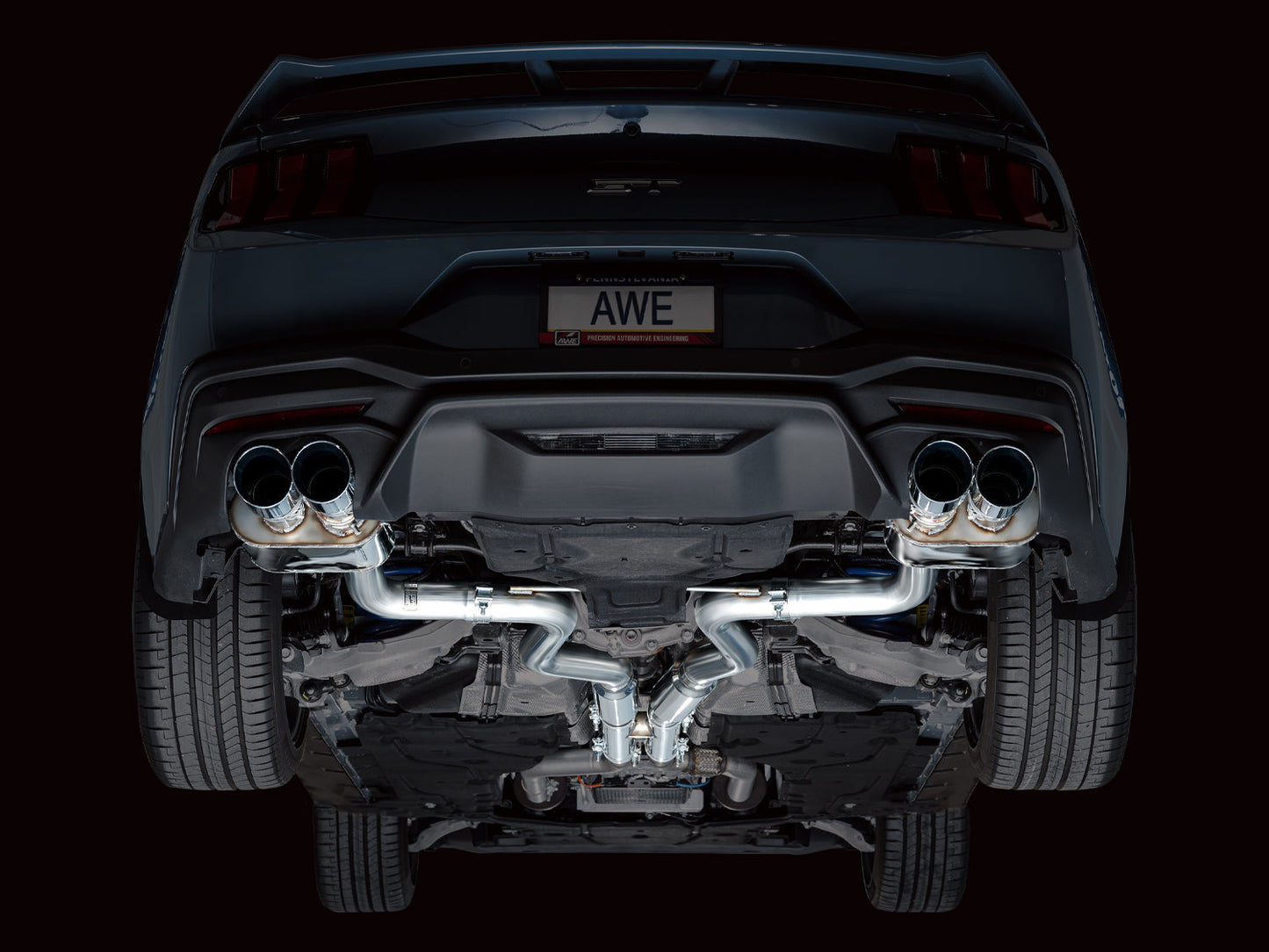 AWE SwitchPath™ Exhaust for S650 Ford Mustang GT Fastback - Quad Chrome Silver Tips