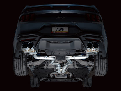 AWE SwitchPath™ Exhaust for S650 Ford Mustang GT Fastback - Quad Chrome Silver Tips