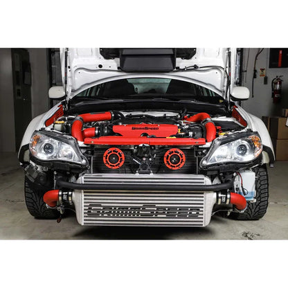 Grimmspeed Front Mount Intercooler Kit Black Coated Black Piping For Subaru 08-14 WRX