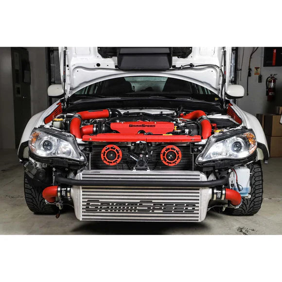 Grimmspeed Front Mount Intercooler Kit Inc. Red Piping For Subaru 08-14 WRX