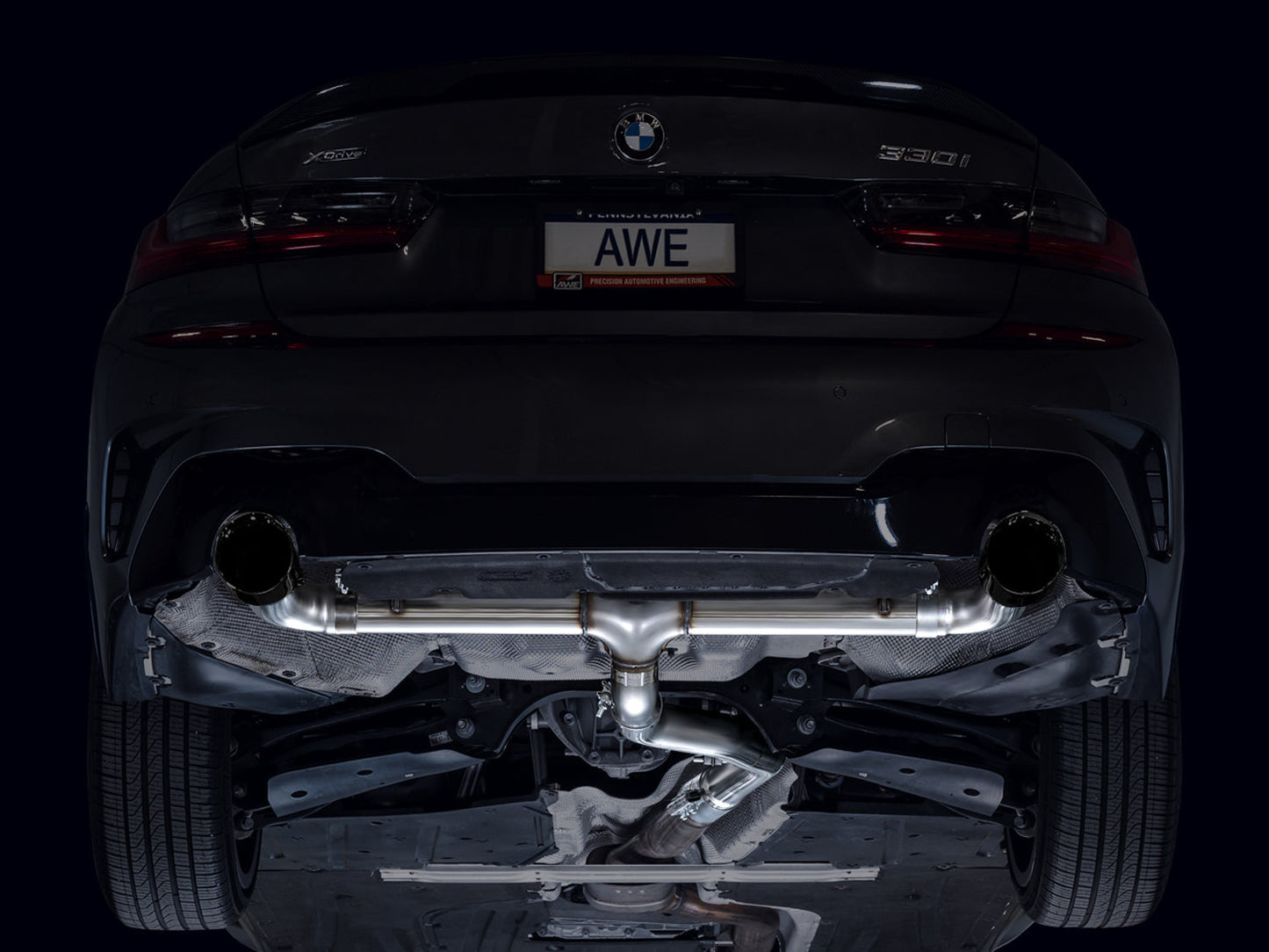 AWE Track Edition Axleback Exhaust for BMW G2X 330i/430i - Diamond Black