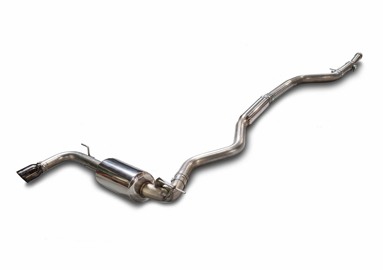 AWE Touring Edition Exhaust + Performance Mid Pipe for BMW F30 320i, Single Side - Chrome Silver Tip (90mm)