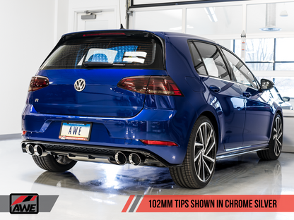 AWE SwitchPath™ Exhaust for MK7.5 Golf R - Chrome Silver 102mm Tips