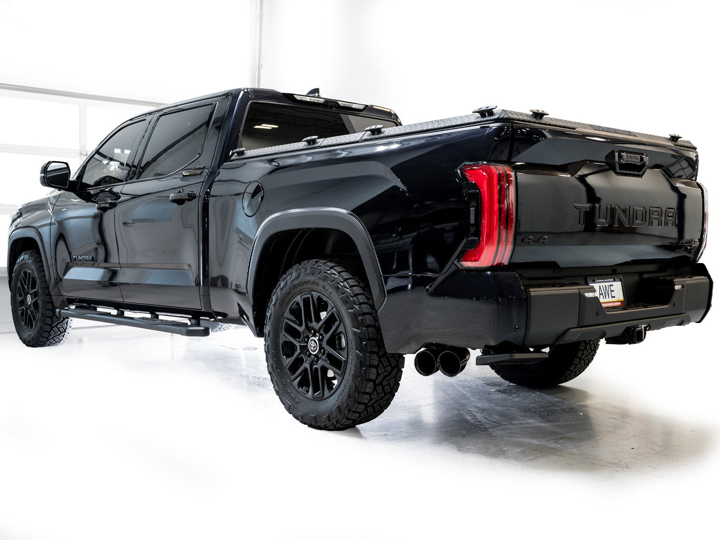 AWE 0FG Exhaust for 3rd Gen Toyota Tundra - Dual Diamond Black Tips