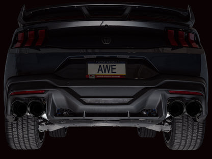 AWE Track Edition Exhaust for S650 Ford Mustang Dark Horse - Quad Diamond Black Tips
