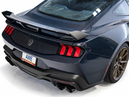 AWE Track Edition Exhaust for S650 Ford Mustang Dark Horse - Quad Diamond Black Tips