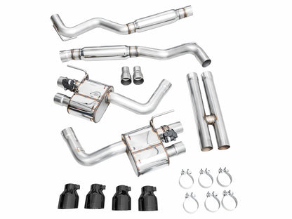 AWE SwitchPath™ Exhaust for S650 Ford Mustang GT Fastback - Quad Diamond Black Tips