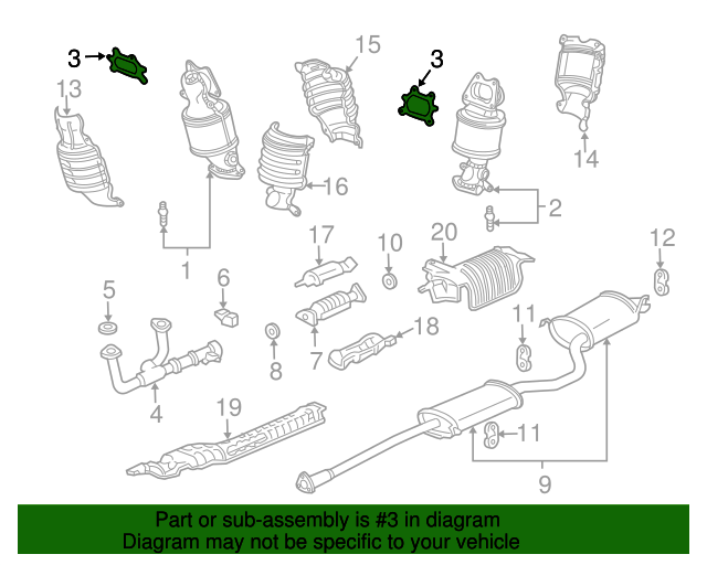 PLM Gaskets For PCD Primary Catalytic Converters Acura TL & Honda Accord 18115-R70-A01