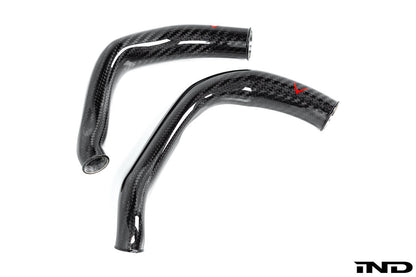 Eventuri BMW F8X M2C M3 M4 S55 Black Carbon Charge Pipe Set - Gloss