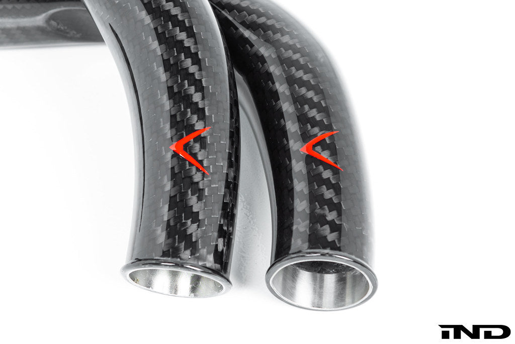 Eventuri BMW F8X M2C M3 M4 S55 Black Carbon Charge Pipe Set - Gloss