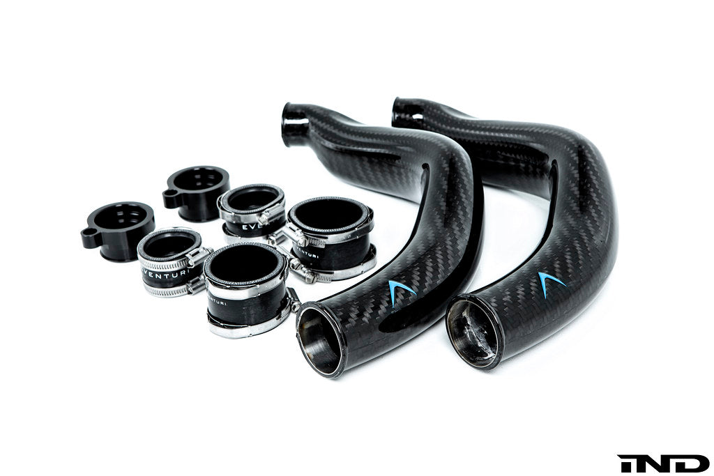 Eventuri BMW F8X M2C M3 M4 S55 Black Carbon Charge Pipe Set - Gloss