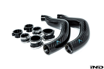 Eventuri BMW F8X M2C M3 M4 S55 Black Carbon Charge Pipe Set - Gloss