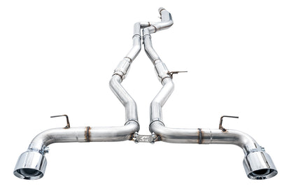 AWE Resonated Track Edition Exhaust for A90 Supra - 5" Chrome Silver Tips