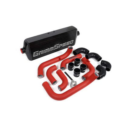 Grimmspeed Front Mount Intercooler Kit Black Coated Inc. Red Piping For Subaru 08-14 WRX