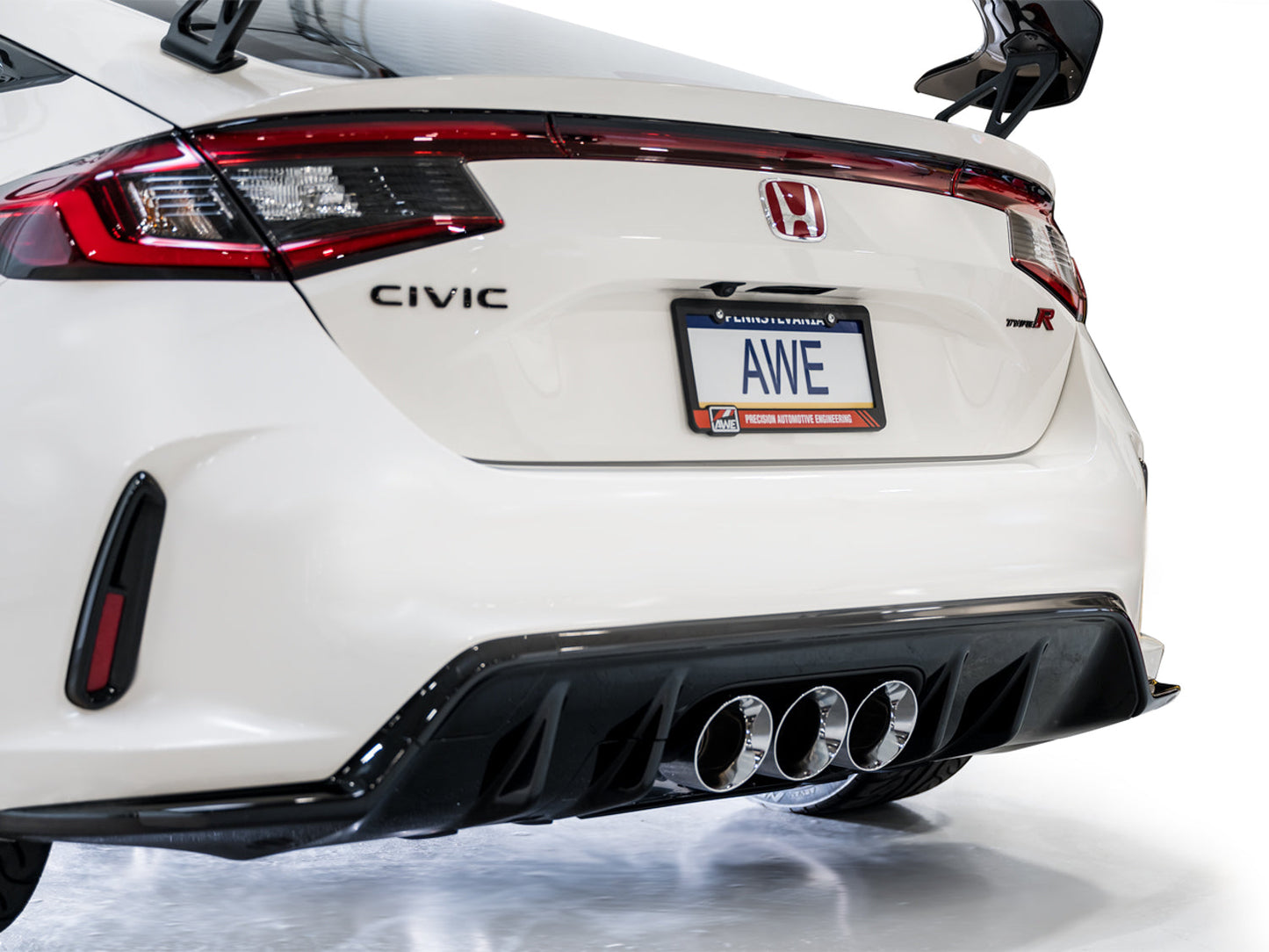 AWE Touring Edition Exhaust for FL5 Civic Type R - Triple Chrome Silver Tips