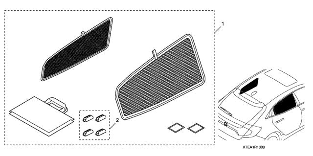 Genuine Honda 2017-2021 Civic Hatchback / Type-R Rear Window Sunshade