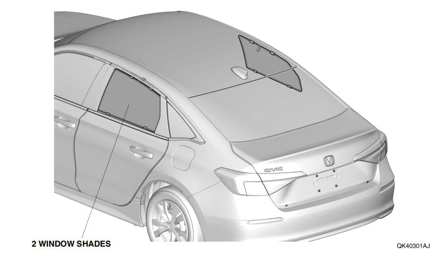Genuine Honda 2022+ Civic Sedan Rear Window Shades