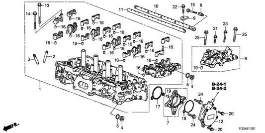 Genuine Honda 2017-2021 Civic Type-R FK8 Bare Cylinder Head Assembly