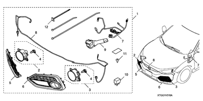 Genuine Honda Civic 2017-2019 Fog Light Kit (Honda Sensing)